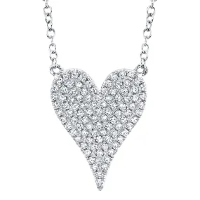 0.21 CT DIAMOND PAVE HEART PENDANT NECKLACE - SC55002004