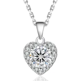 1.0 Carats VVS1 Moissanite Pendant Necklace for Women 0389