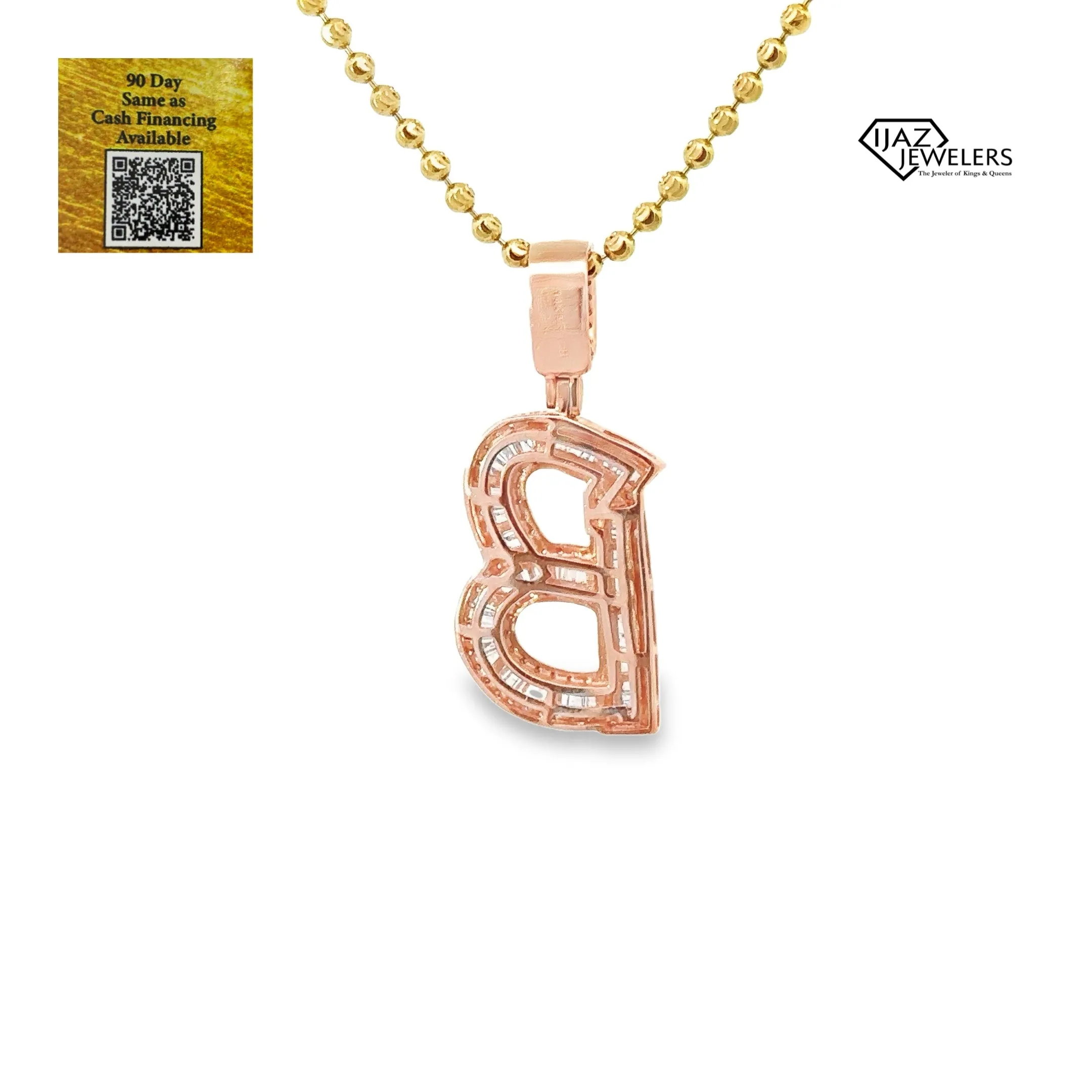 14K Rose Gold 0.66 CTW Diamond B Charm