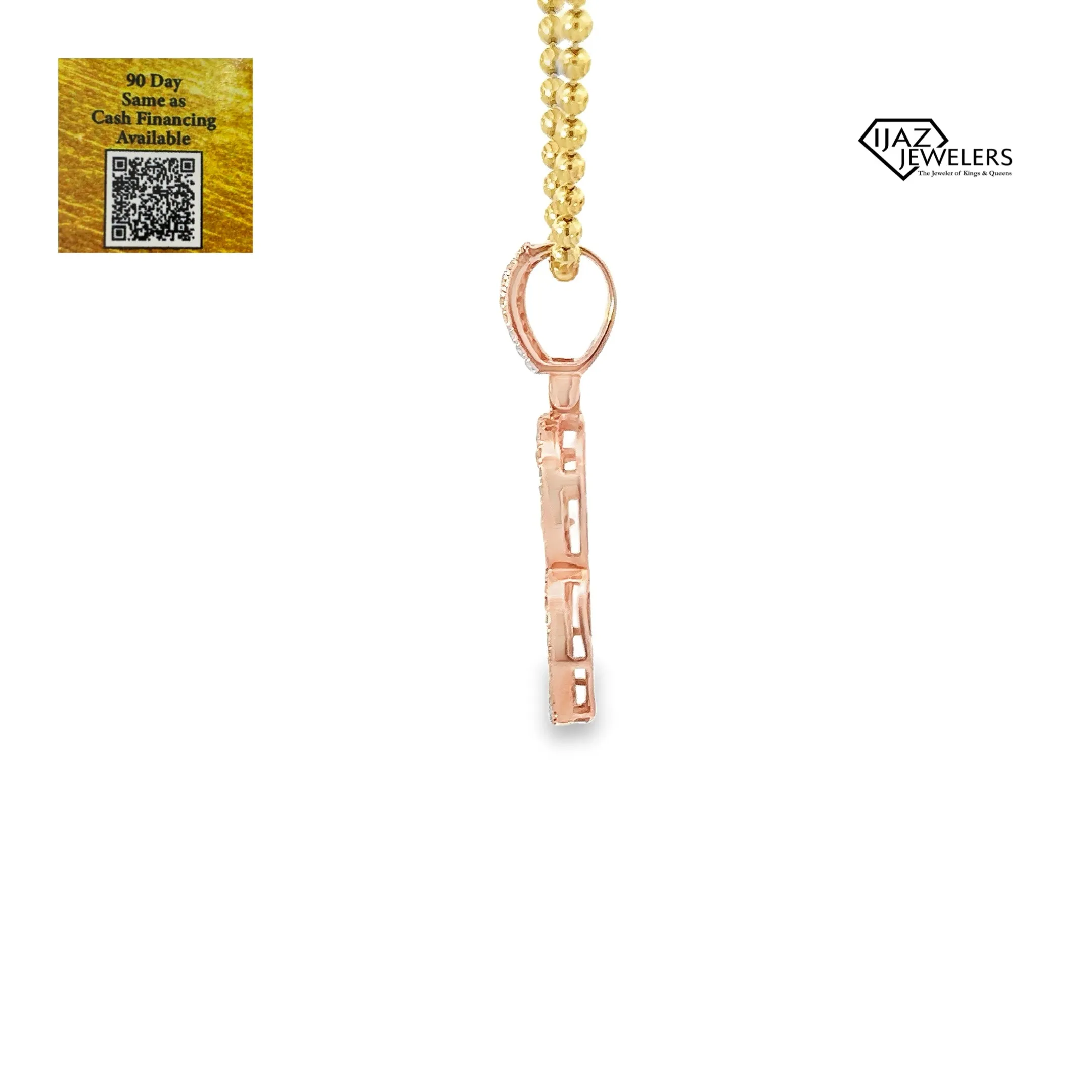 14K Rose Gold 0.66 CTW Diamond B Charm