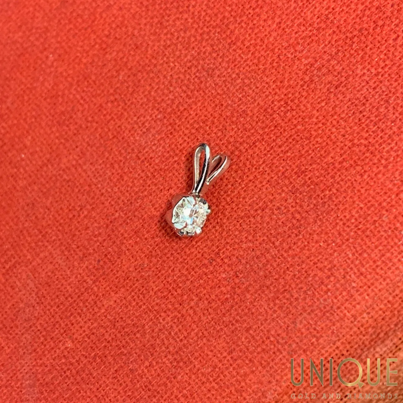 14k White Gold Small Diamond Charm