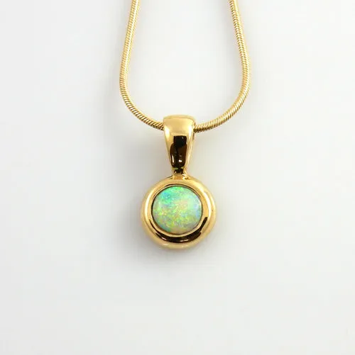 14kt Yellow Gold Natural Opal Inlay Pendant