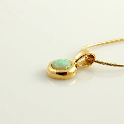 14kt Yellow Gold Natural Opal Inlay Pendant