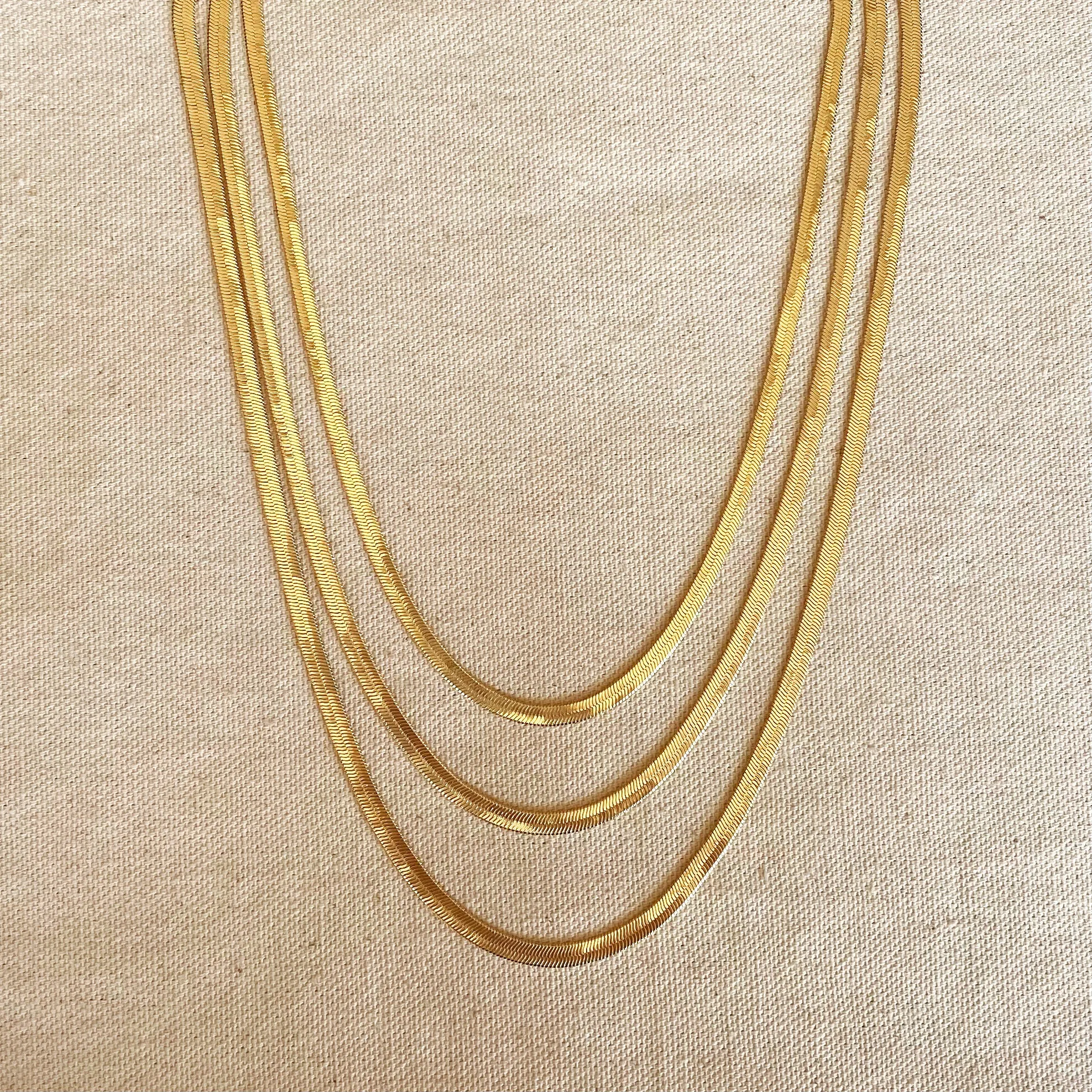 18k Gold Filled 4.0mm Thickness Herringbone Chain