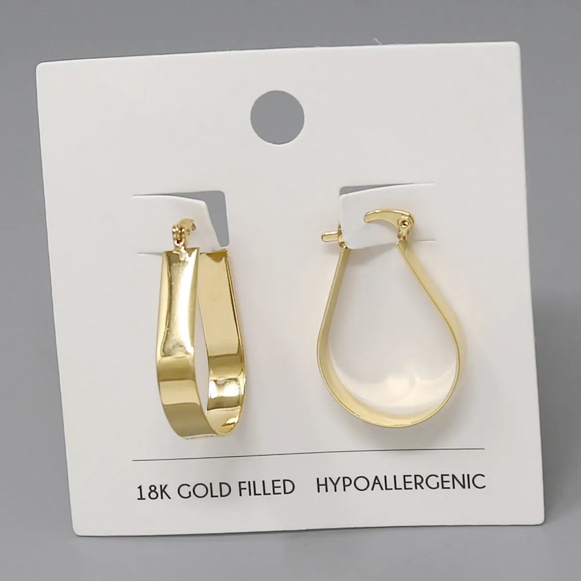 18K Gold Filled Teardrop Hoop Earrings