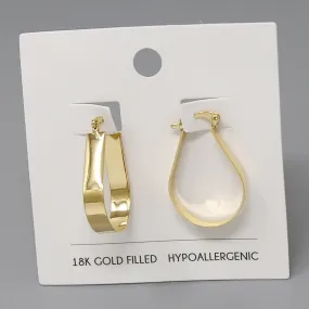 18K Gold Filled Teardrop Hoop Earrings