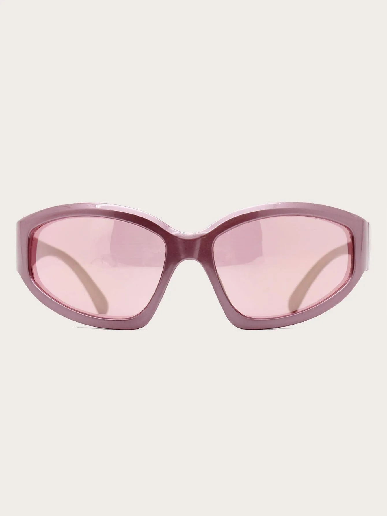 1pair Women Geometric Frame Fashionable Sunglasses For Daily Decoration