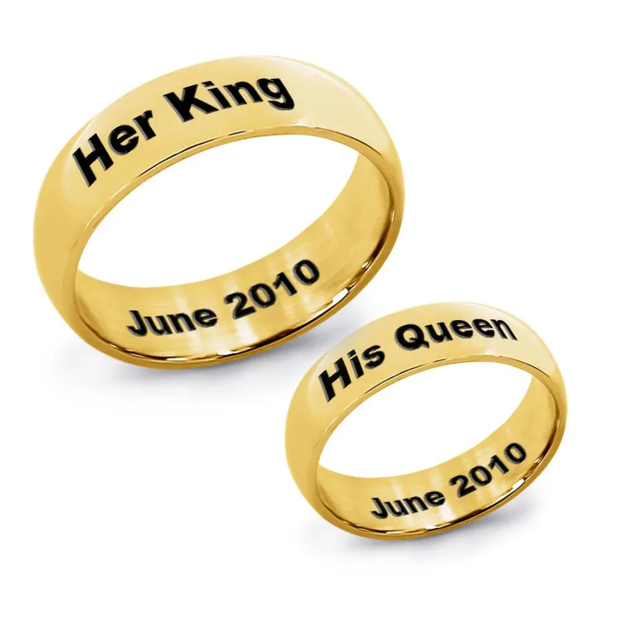 2 Pairs of Stainless Steel Couples Rings