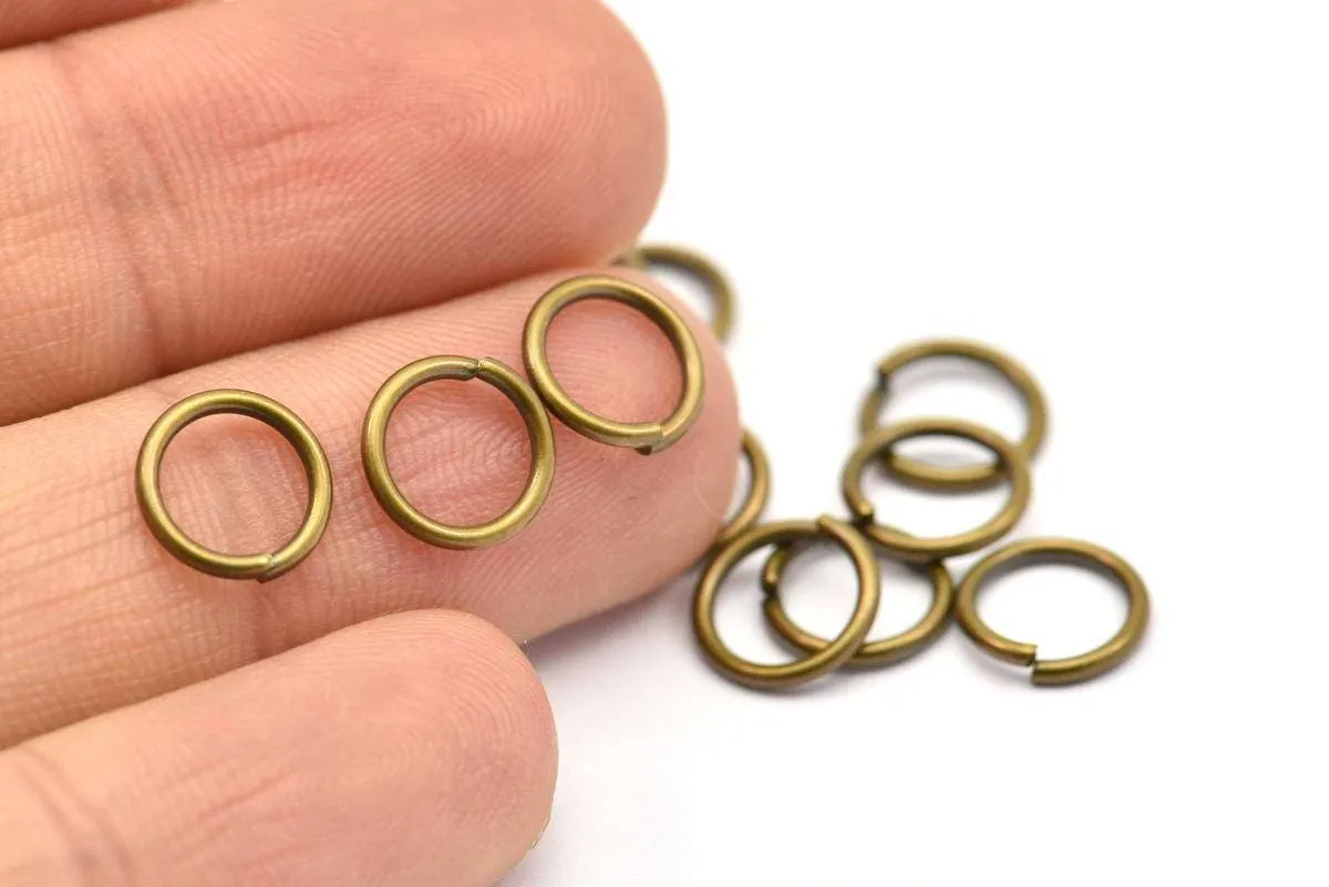 8mm Jump Ring - 150 Antique Brass Jump Rings (8x1mm) A0378