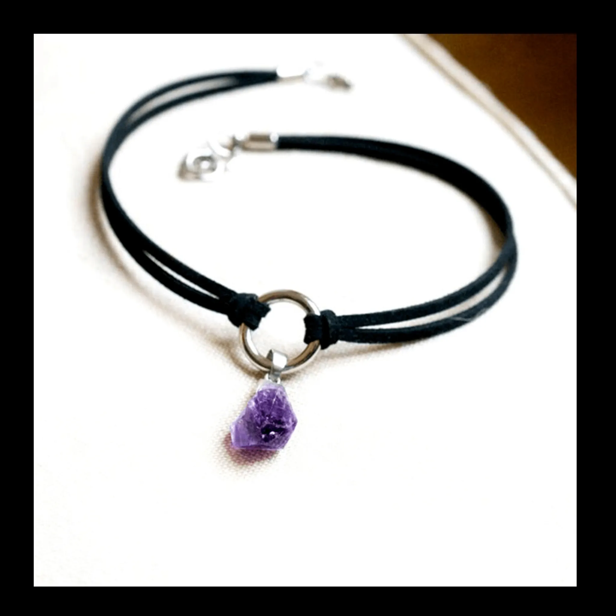 Amethyst  Crystal Choker Necklace