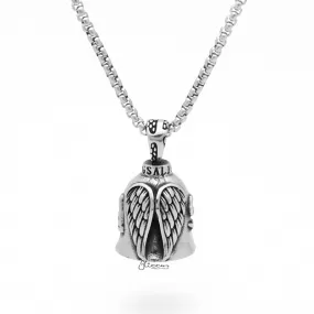 Angel Wings Stainless Steel Bell Pendant