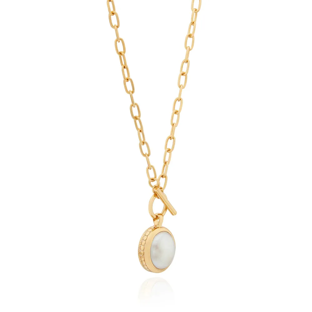 Anna Beck Coin Pearl Toggle Chain Necklace