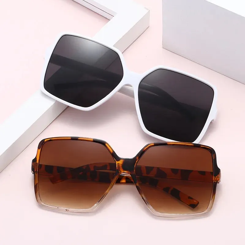 Ashore Shop New Women's Big Frame Square Fashion Shading Ocean Piece Sunglasses  Style Personality Glasses