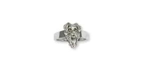 Australian Shepherd Ring Jewelry Sterling Silver Handmade Dog Ring D017H-R