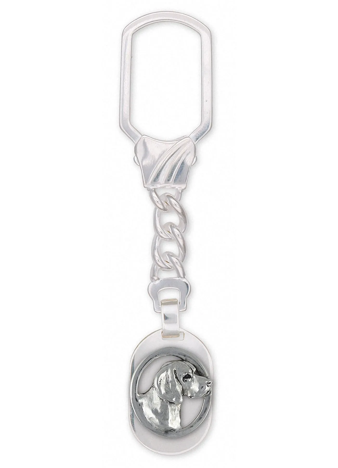 Beagle Jewelry Sterling Silver Beagle Key Ring Handmade Dog Jewelry BG13-KRE