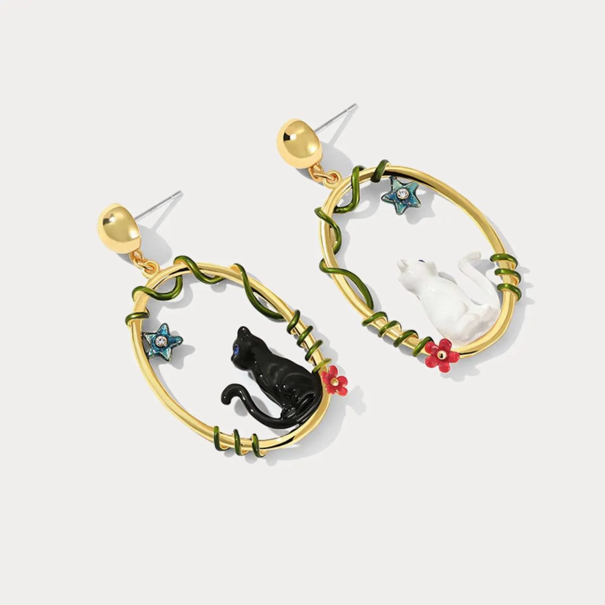 Black Cat Earrings