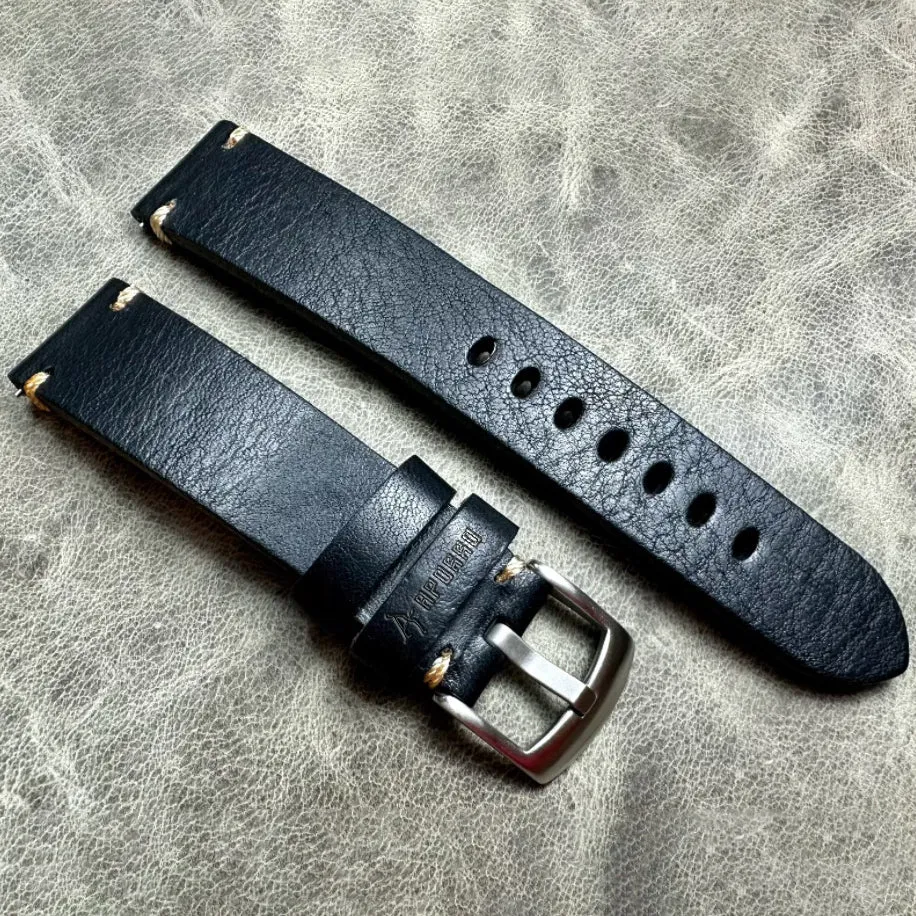 Black Leather Detachable Watch Band