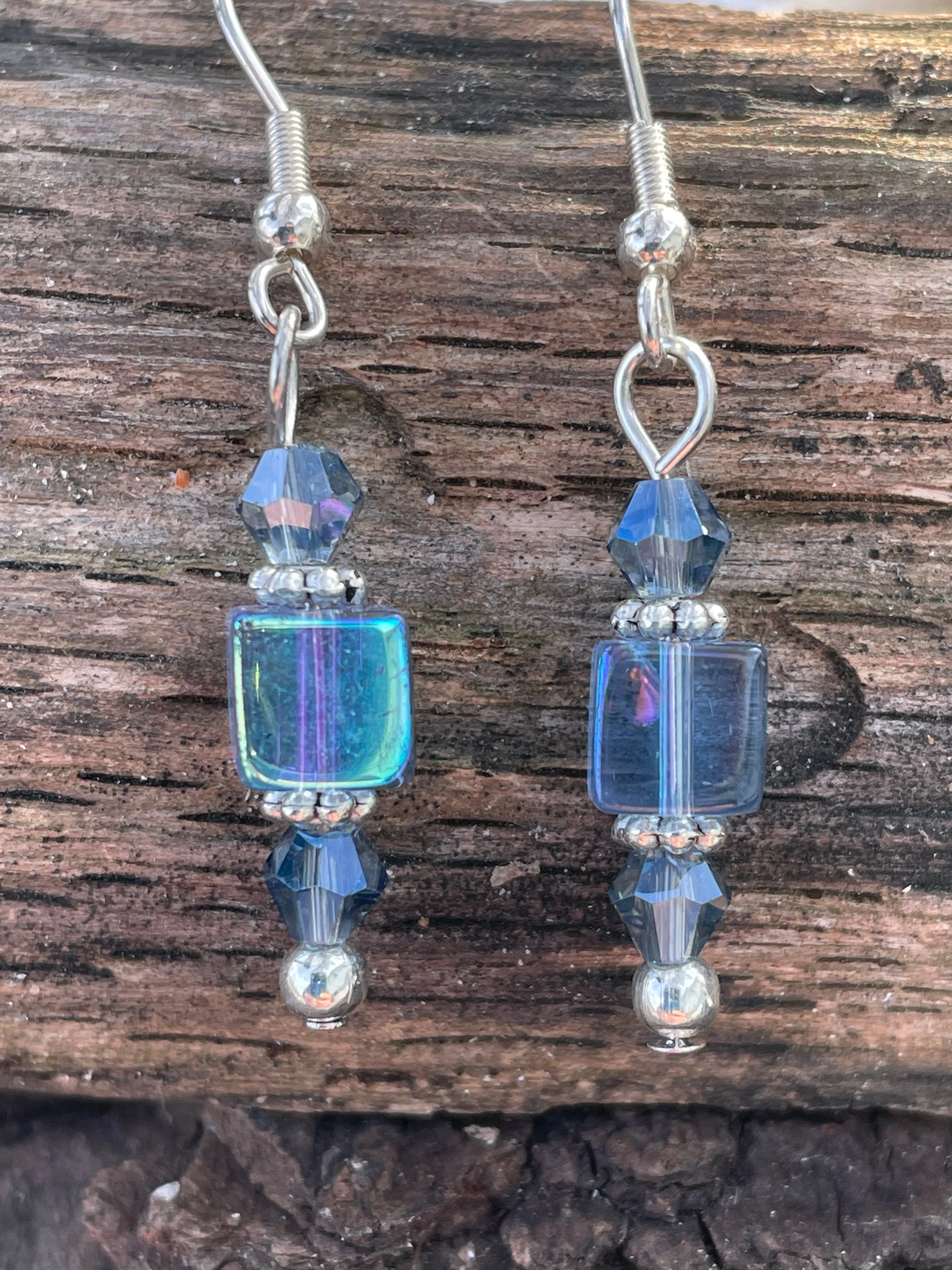 Blue Cube Earrings