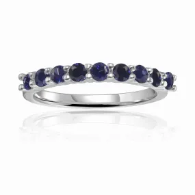 Blue Sapphire Half Eternity Ring