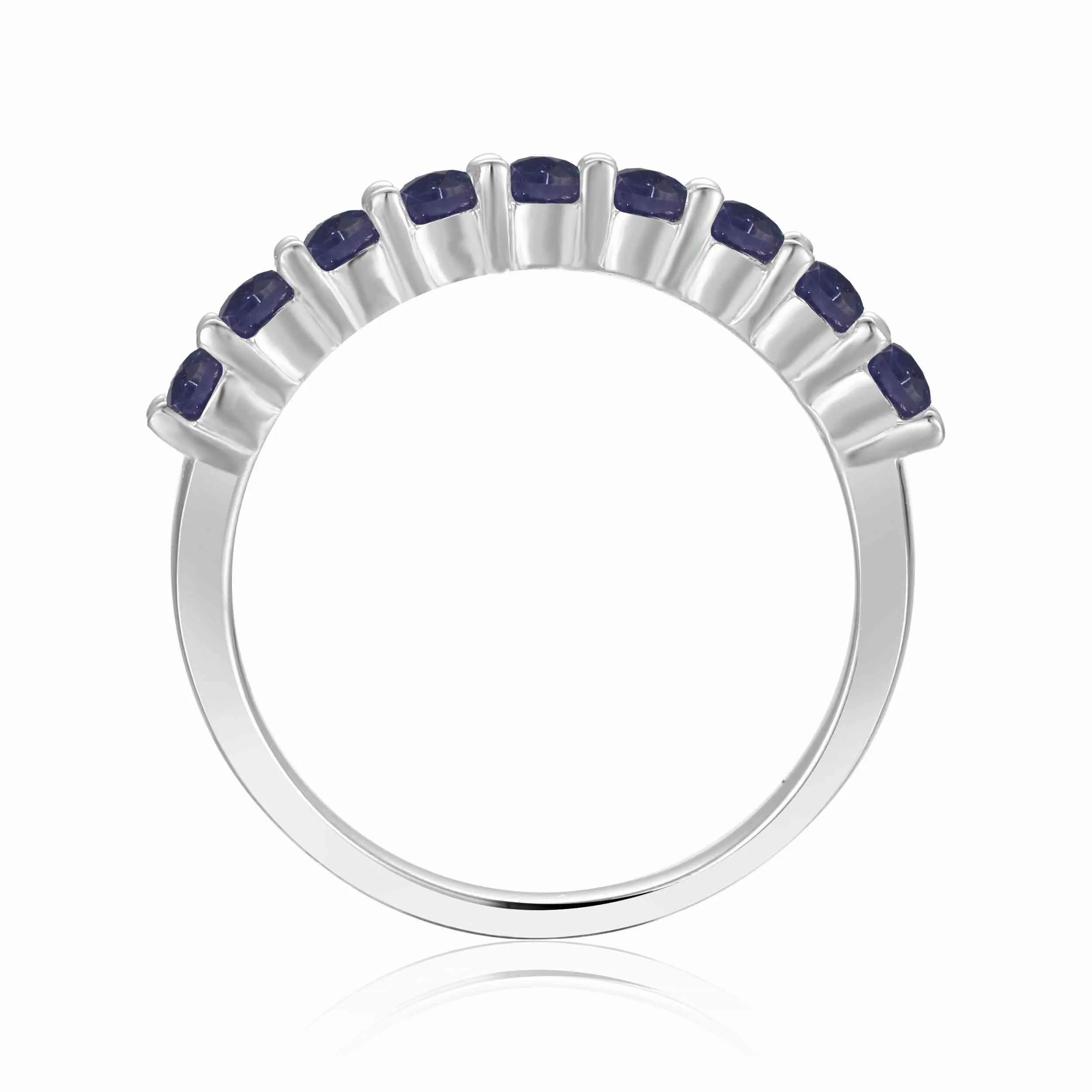 Blue Sapphire Half Eternity Ring