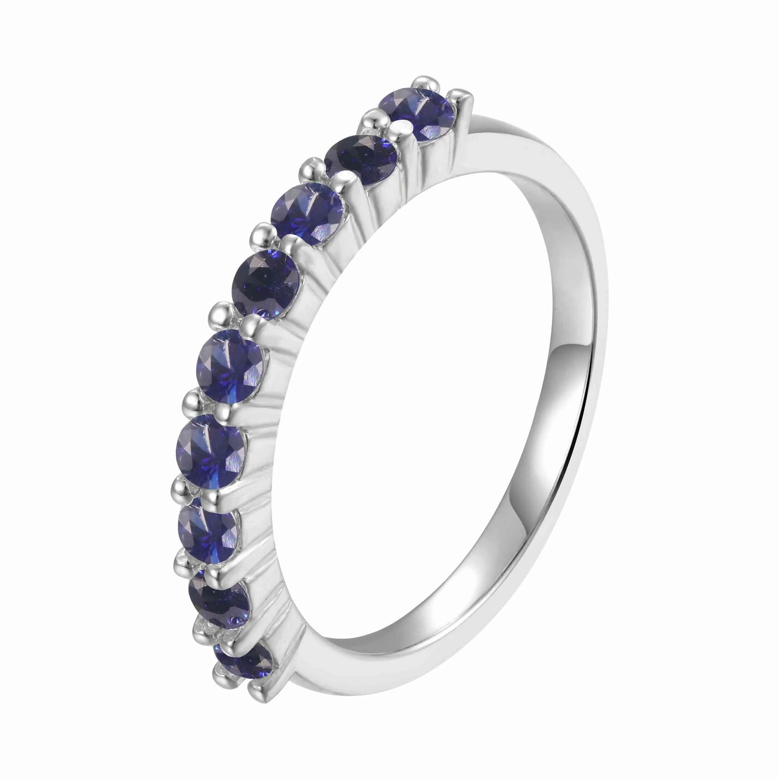 Blue Sapphire Half Eternity Ring