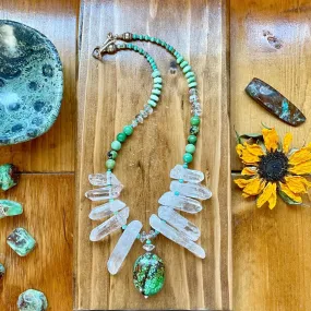 Bountiful Turquoise and Quartz necklace