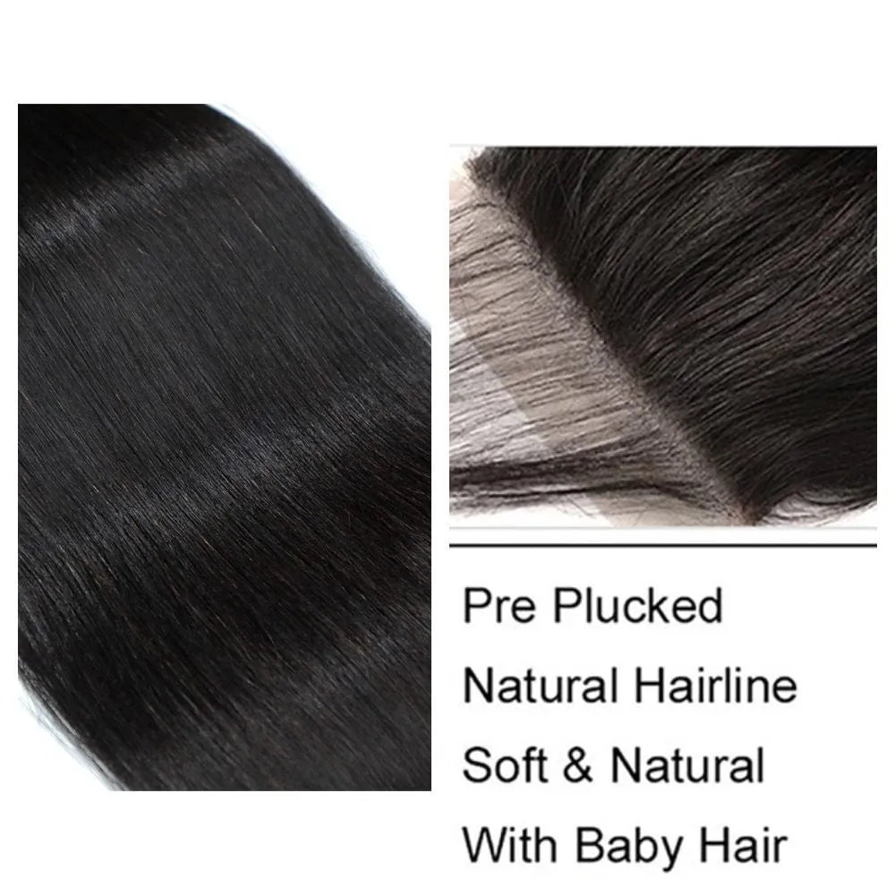 Brazilian Straight Bundle Human Hair with Closure