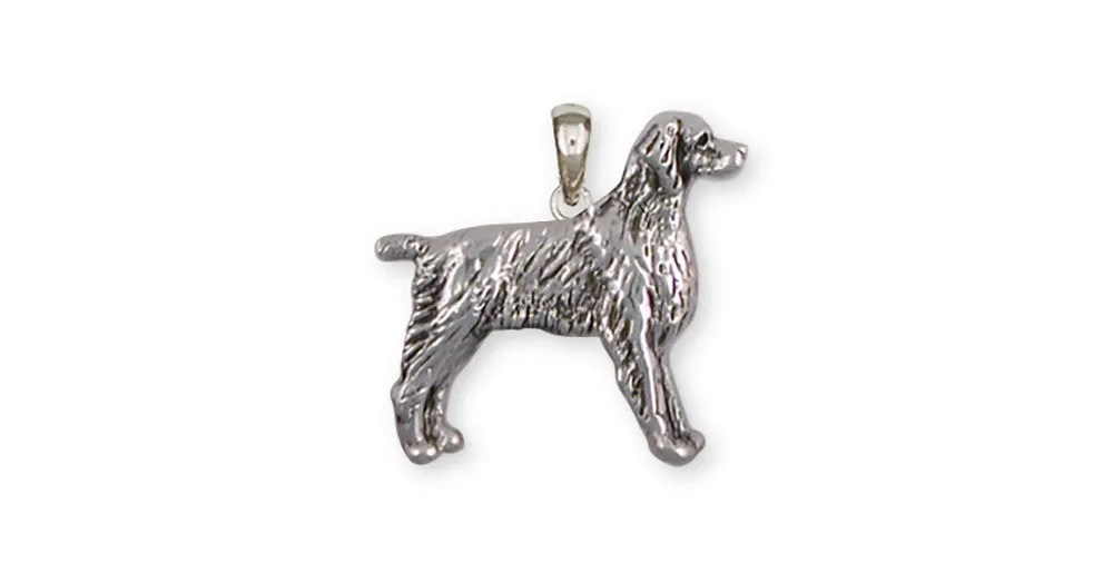 Brittany Dog Pendant Handmade Sterling Silver Dog Jewelry BR7-P