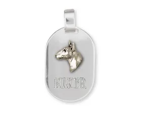 Bull Terrier Pendant Handmade Sterling Silver Dog Jewelry BU12-DT