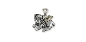 Bulldog Angel Pendant Jewelry Sterling Silver Handmade Dog Pendant BD41-AP