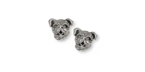 Bulldog Earrings Jewelry Sterling Silver Handmade Dog Earrings D016H-E