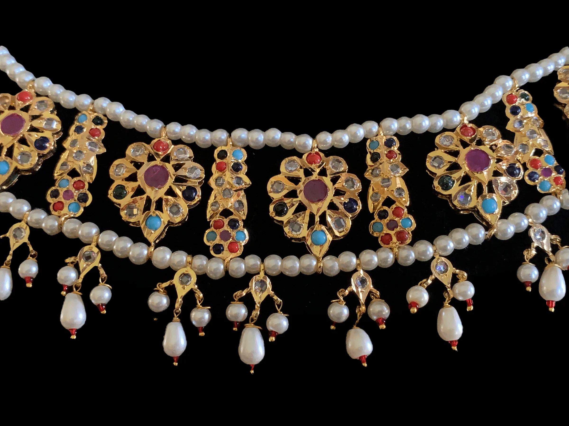 C2 Himah navratan  choker with earrings ( SHIPS IN 4 WEEKS  )