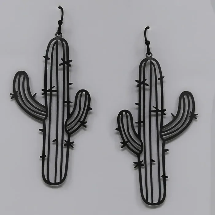 Cactus Cutout Filigree Drop Earrings