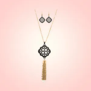 Chain Tassel Necklace Set