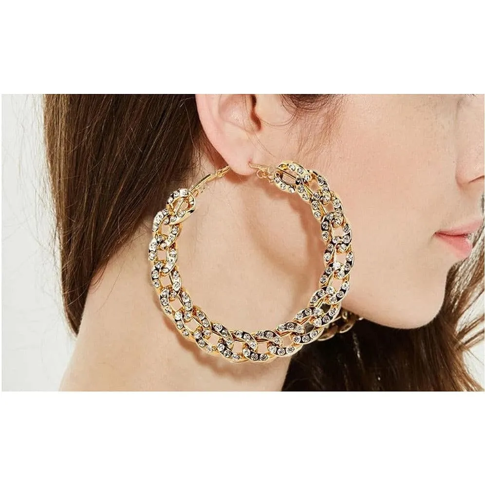 Cuban Link Large Hoop Earring