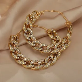 Cuban Link Large Hoop Earring