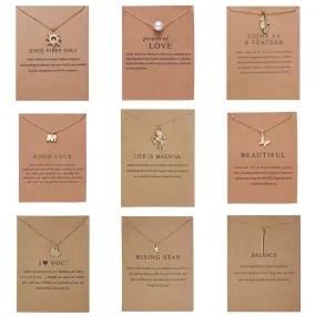 Cute Alloy Karma, Sun, Star, Butterfly, Heart, Luck, Balance, Spiritual Pendant Necklaces