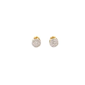 Diamond 0.09Ctw Circle Shaped Earrings