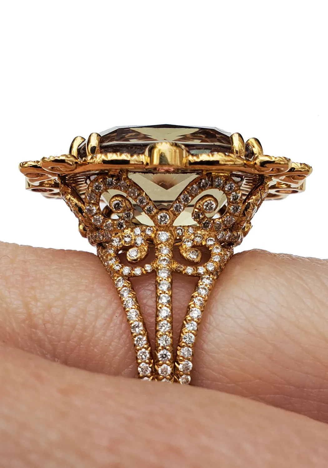 Erica Courtney 18KRG Diamond & Zultanite Cocktail Ring