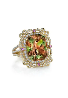 Erica Courtney 18KRG Diamond & Zultanite Cocktail Ring