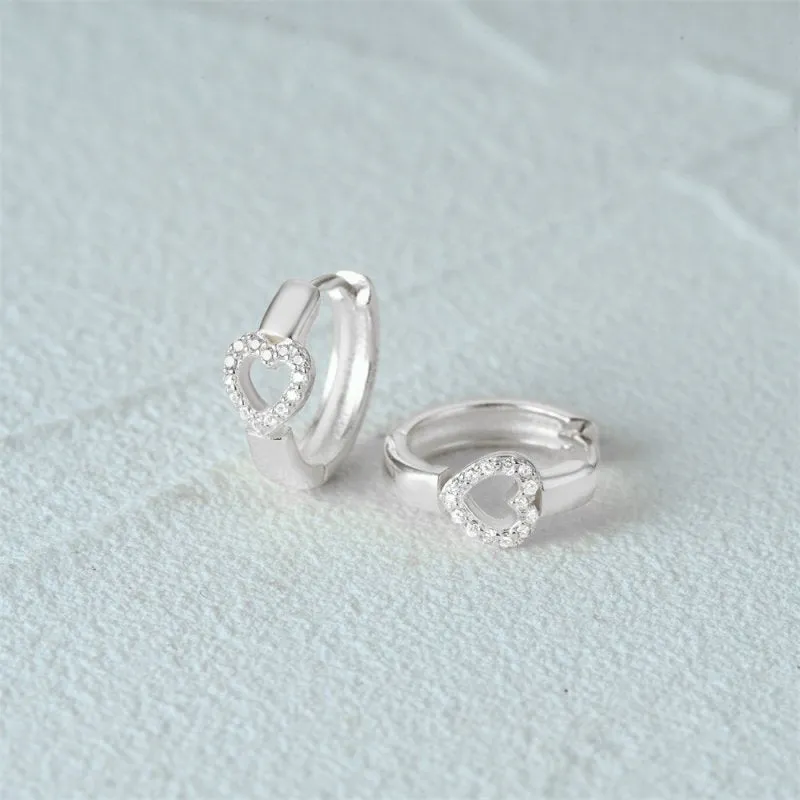 Eternal Love Heart Hoop Earrings Silver