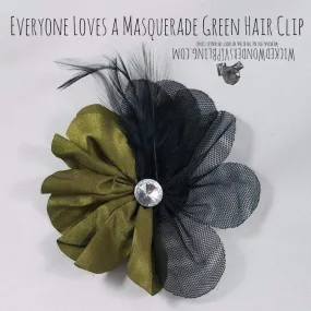 Everyone Loves a Masquerade Green Hair Clip