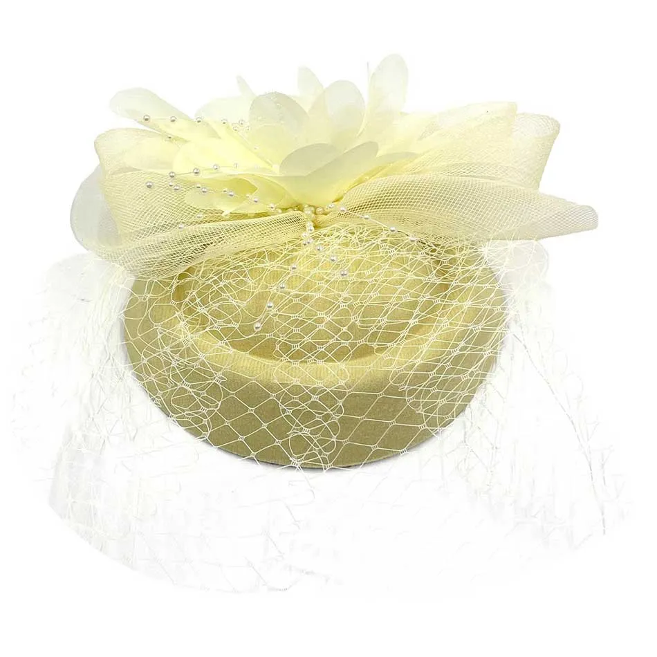 Floral Pearl Mesh Fascinator Headband