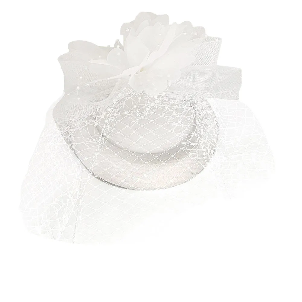 Floral Pearl Mesh Fascinator Headband