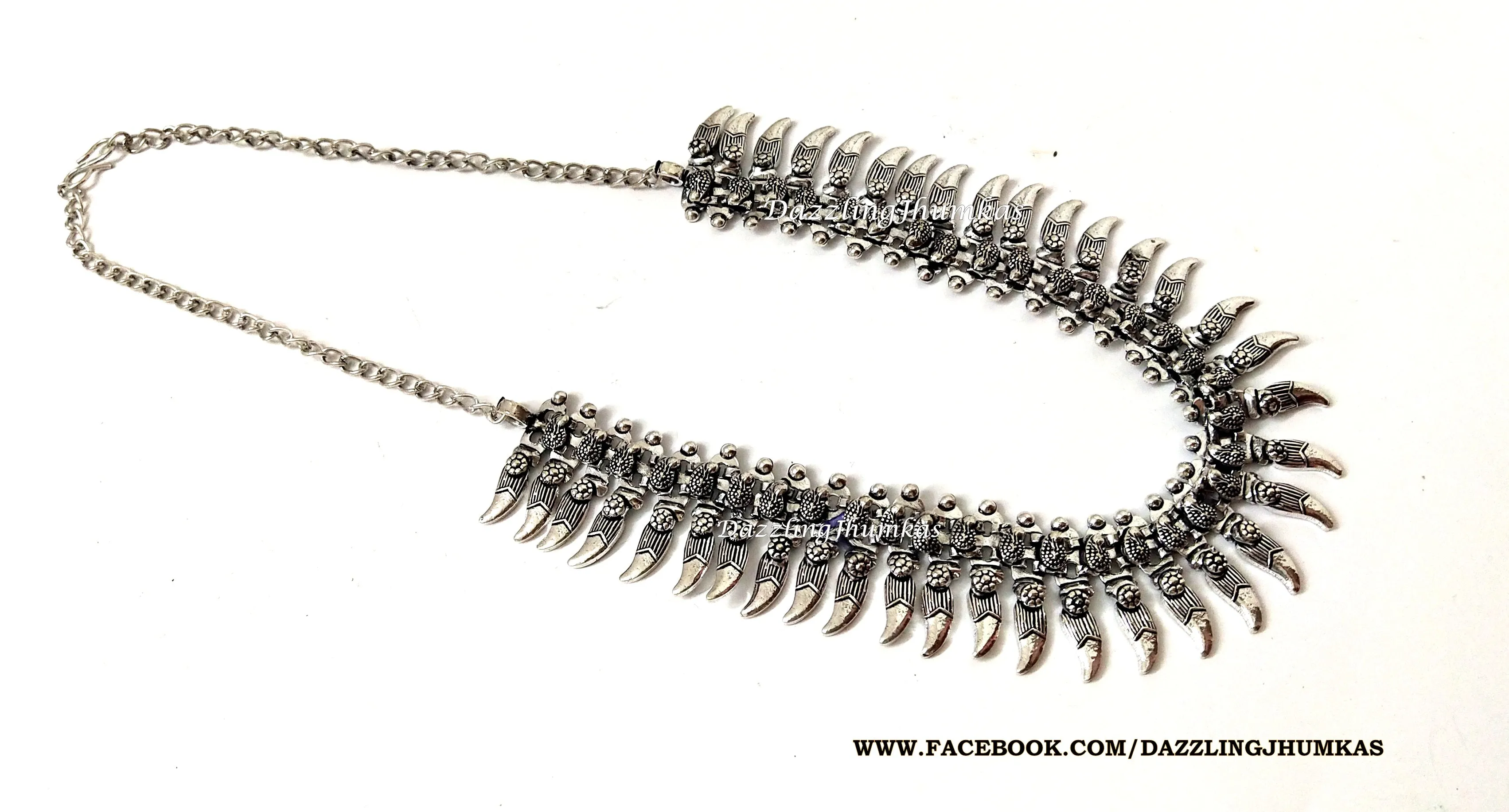 German silver Oxidised Neklace choker