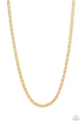 Go Down Fighting Gold Urban Necklace - Paparazzi Accessories