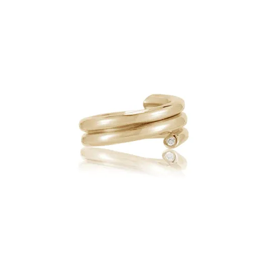 Gold & Diamond Coil Ring