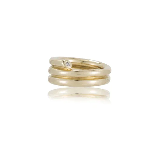 Gold & Diamond Coil Ring