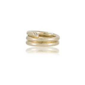 Gold & Diamond Coil Ring