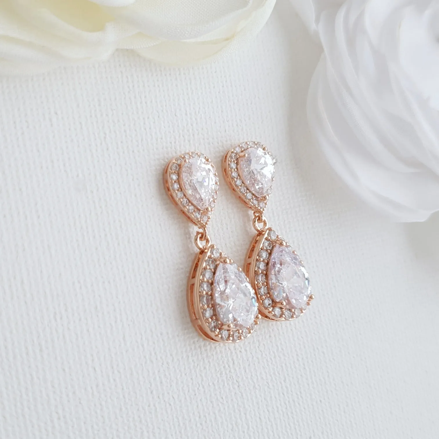 Gold Teardrop Earrings-Emma